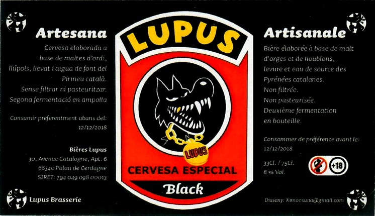 etiquette BRASSERIE BIERES LUPUS 08