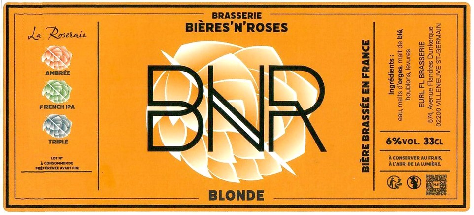 Etiquette BRASSERIE BIERES N ROSES 04