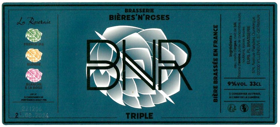 Etiquette BRASSERIE BIERES N ROSES 07