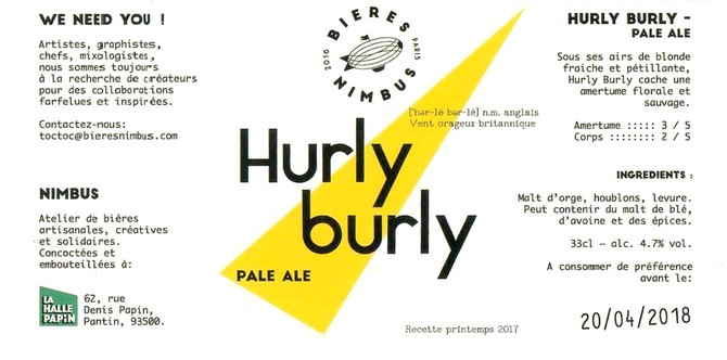 Etiquette BRASSERIE BIERES NIMBUS 01