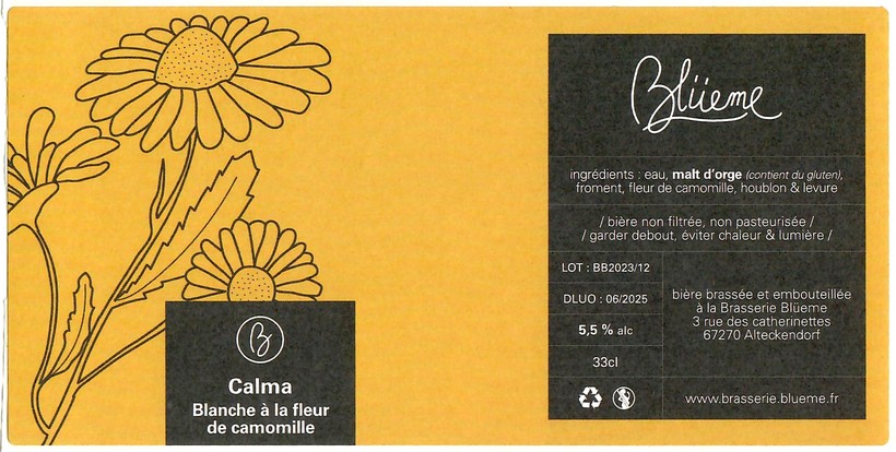 Etiquette BRASSERIE BLUEME 04