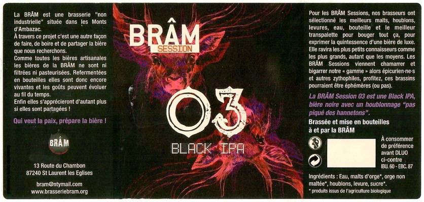 Etiquette BRASSERIE BRAM 26