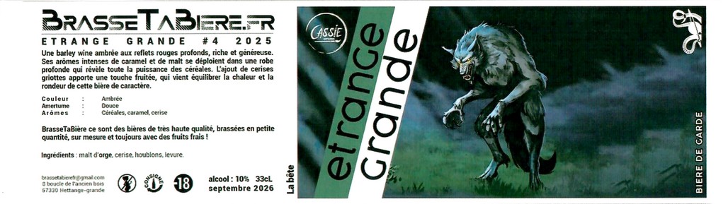Etiquette BRASSERIE BRASSE TA BIERE 26
