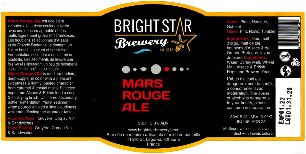 Etiquette BRASSERIE BRIGHT STAR BREWERY 03