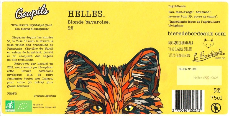 Etiquette BRASSERIE BURDIGALA 12