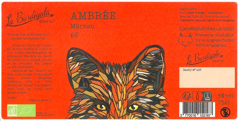 Etiquette BRASSERIE BURDIGALA 13