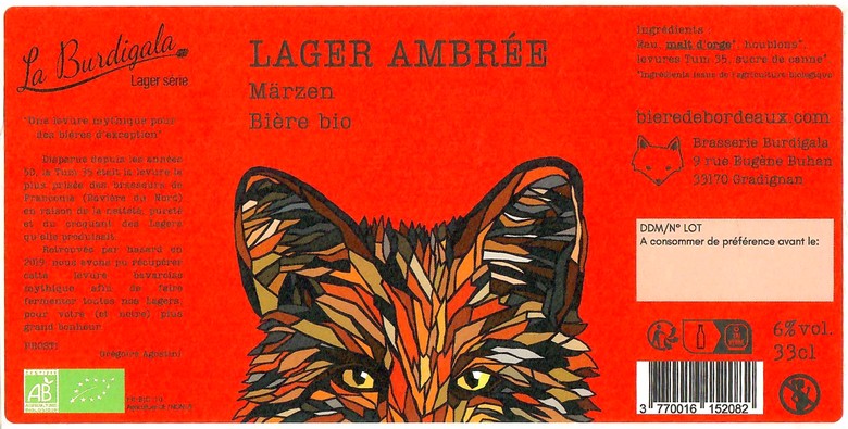 Etiquette BRASSERIE BURDIGALA 14