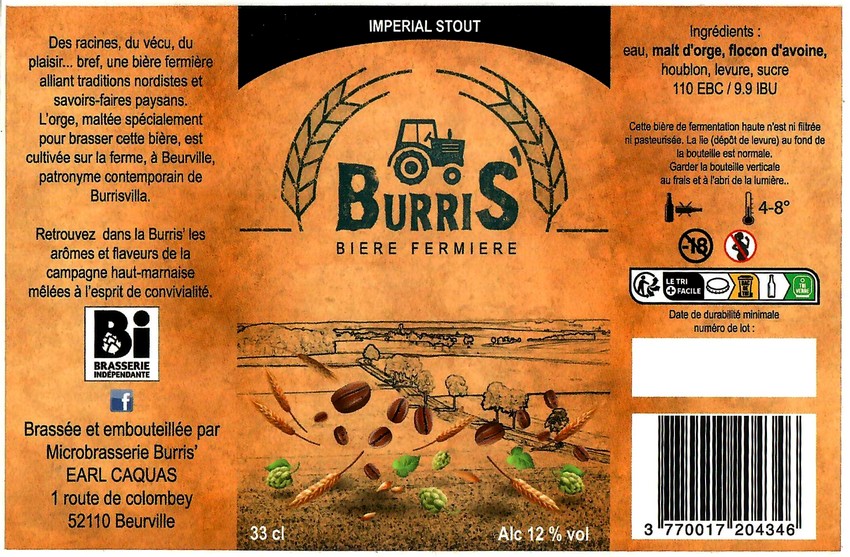 Etiquette BRASSERIE BURRIS 24