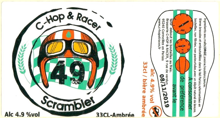 Etiquette BRASSERIE C HOP AND RACER 02