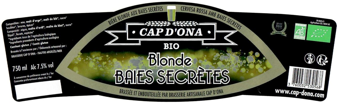 Etiquette BRASSERIE CAP D'ONA 24