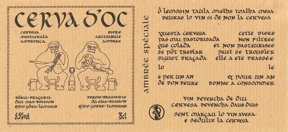Etiquette BRASSERIE CERVA D'OC 10