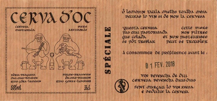 Etiquette BRASSERIE CERVA D'OC 21