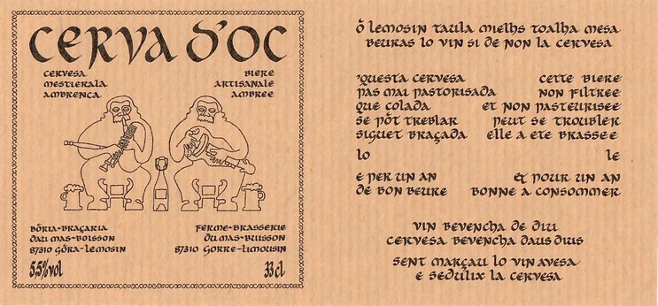 Etiquette BRASSERIE CERVA D'OC 23
