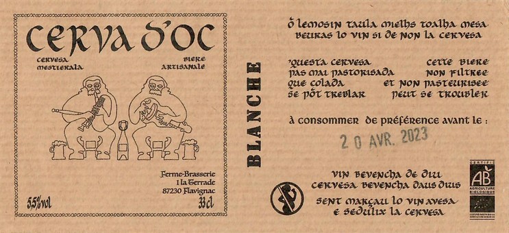 Etiquette BRASSERIE CERVA D'OC 26