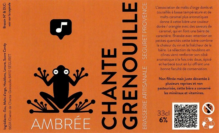 Etiquette BRASSERIE CHANTE GRENOUILLE 01