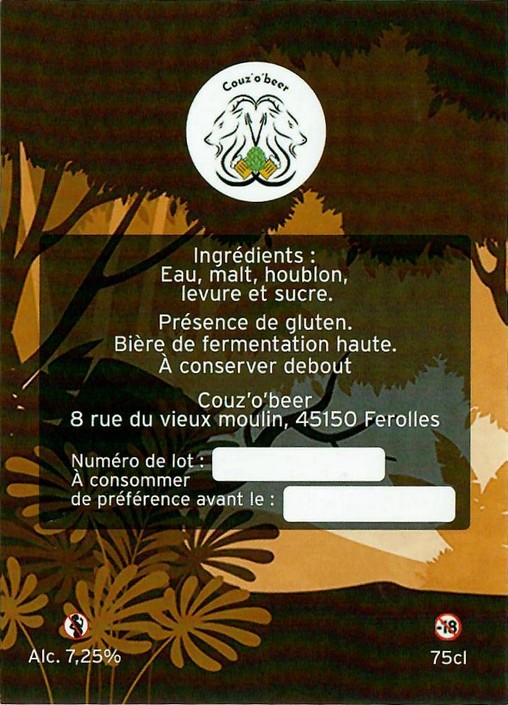Etiquette BRASSERIE COUZOBEER 03B