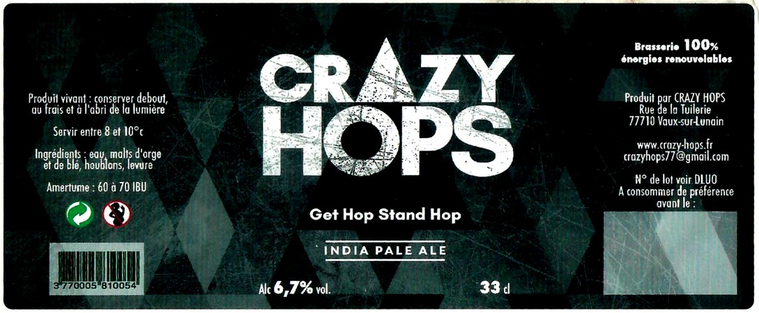 Etiquette BRASSERIE CRAZY HOPS 02