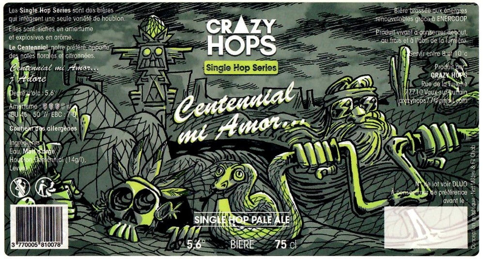 Etiquette BRASSERIE CRAZY HOPS 12