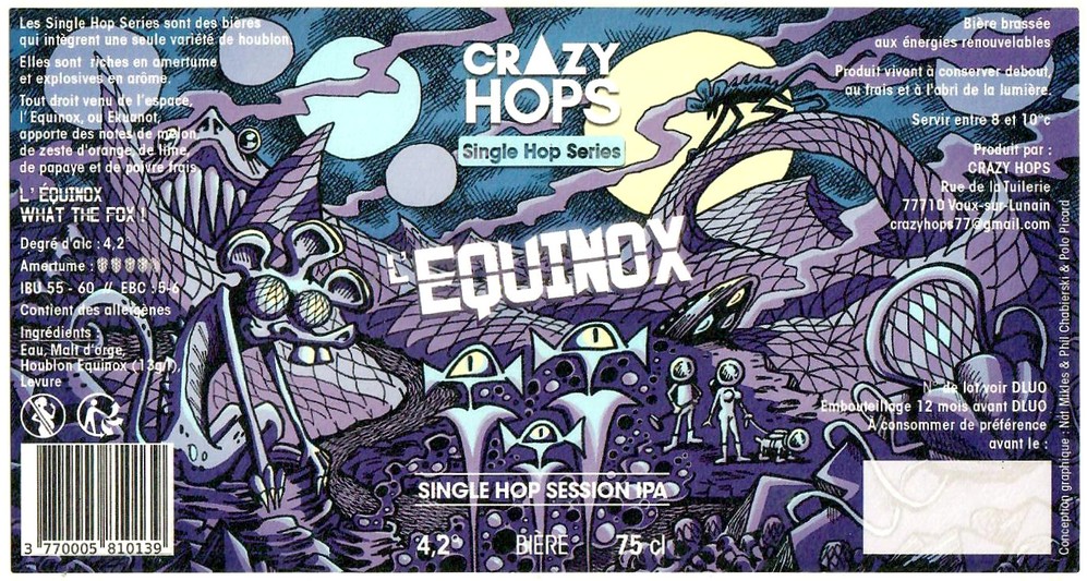 Etiquette BRASSERIE CRAZY HOPS 16