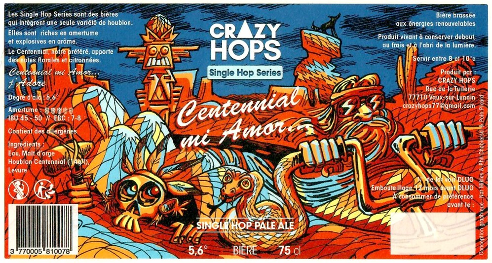 Etiquette BRASSERIE CRAZY HOPS 17
