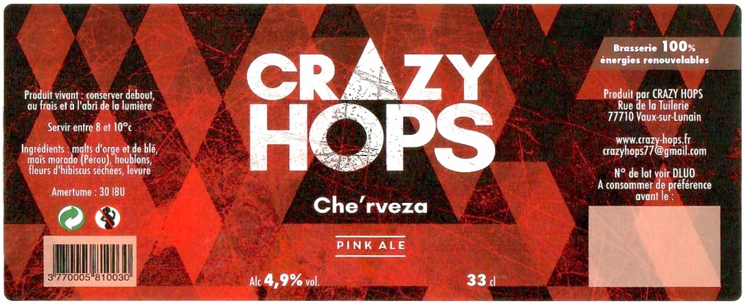 Etiquette BRASSERIE CRAZY HOPS 23