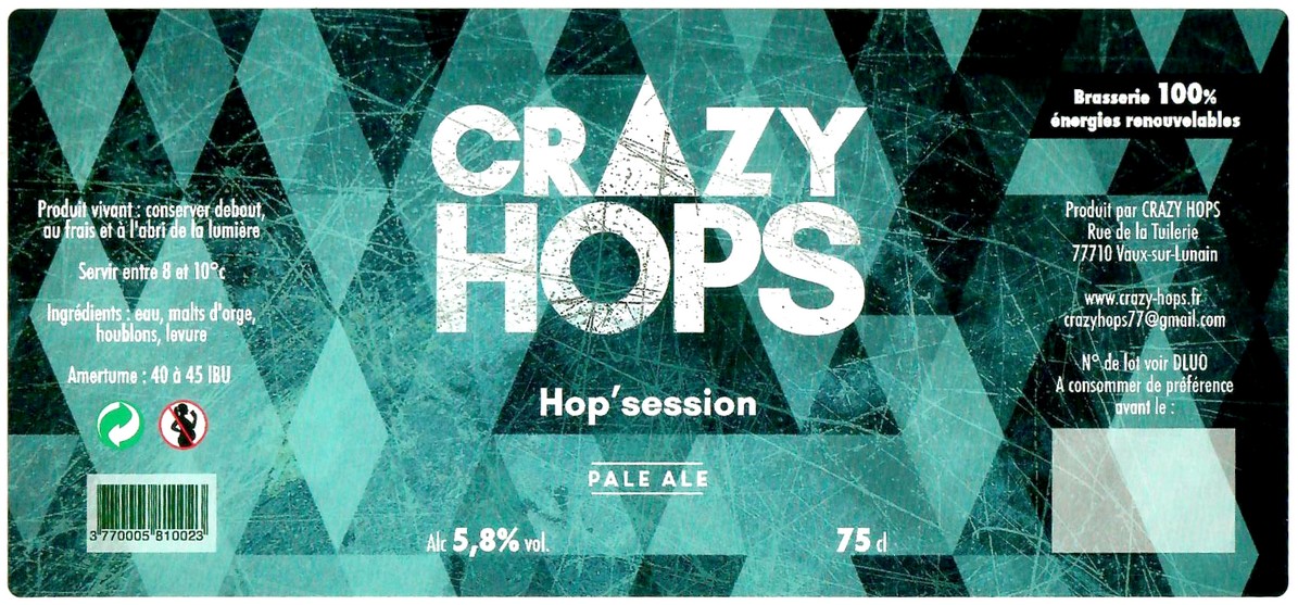 Etiquette BRASSERIE CRAZY HOPS 24