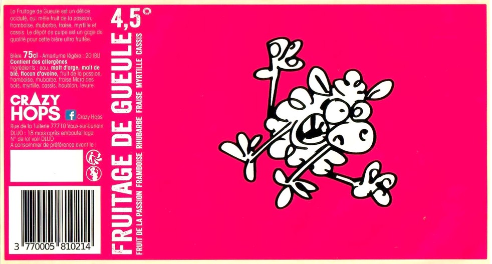 Etiquette BRASSERIE CRAZY HOPS 30