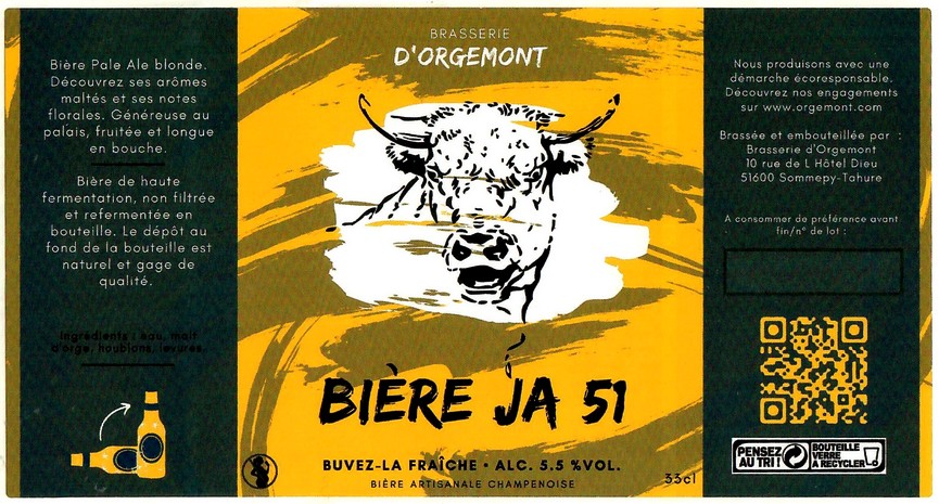 Etiquette BRASSERIE D'ORGEMONT 100