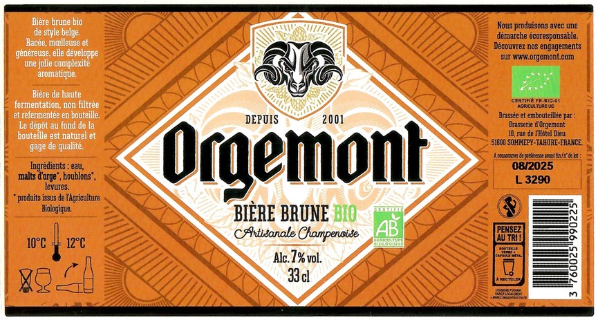 etiquette BRASSERIE D'ORGEMONT 103