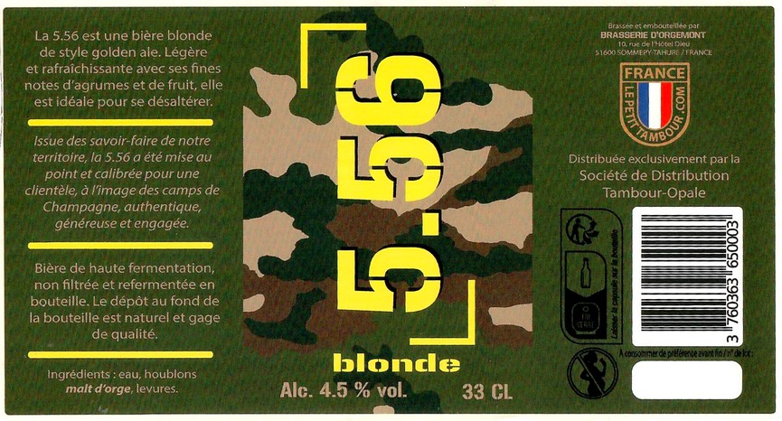 etiquette BRASSERIE D'ORGEMONT 106