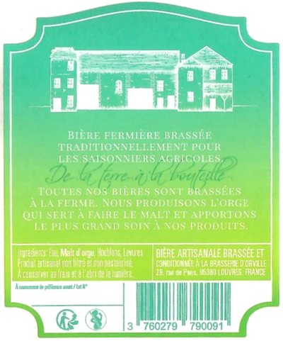 Etiquette BRASSERIE D'ORVILLE 10B