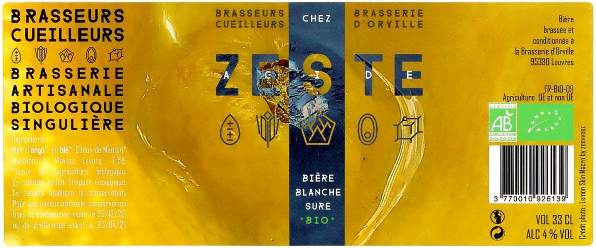 Etiquette BRASSERIE D'ORVILLE 18