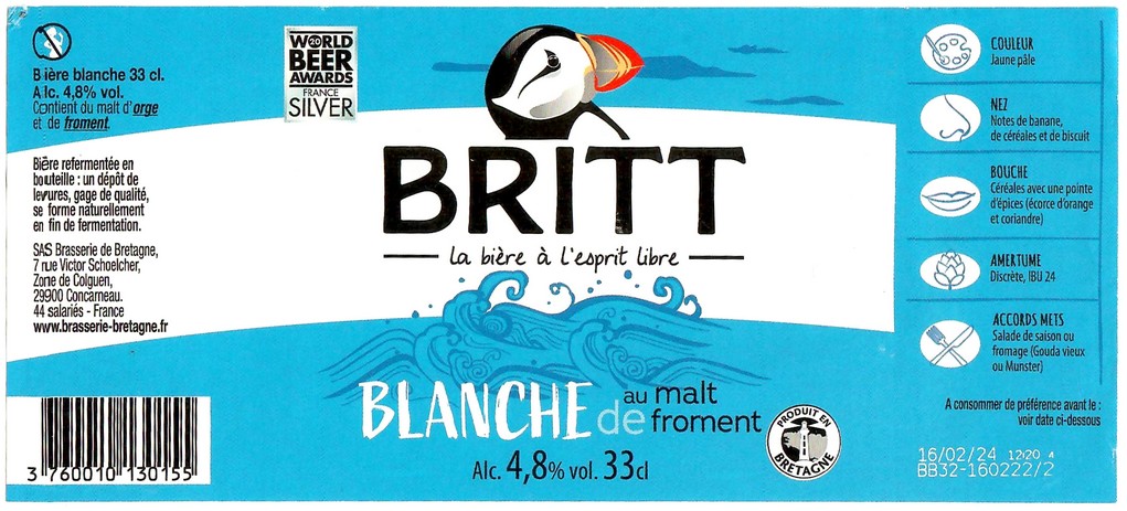 Etiquette BRASSERIE DE BRETAGNE 120