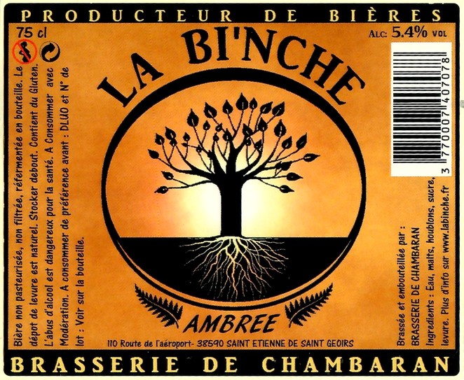Etiquette BRASSERIE DE CHAMBARAN 05