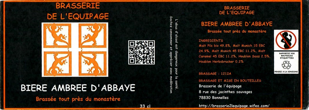 Etiquette BRASSERIE DE L'EQUIPAGE 03