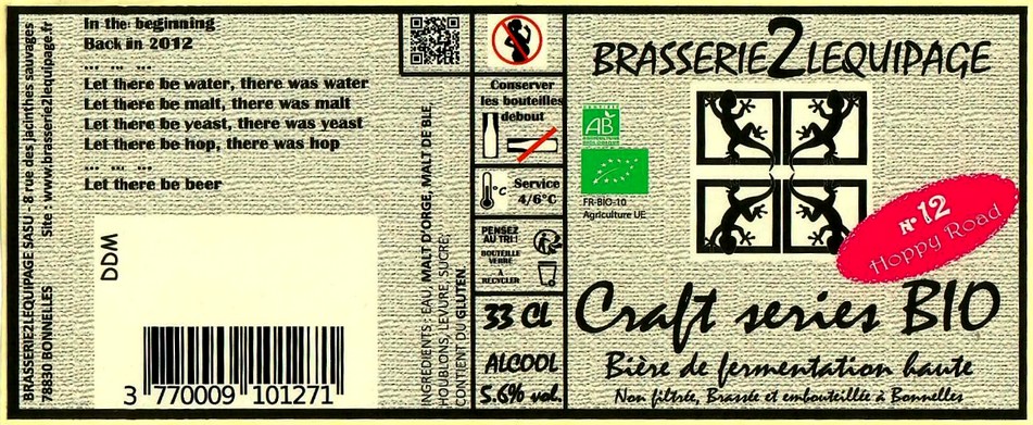 Etiquette BRASSERIE DE L'EQUIPAGE 22