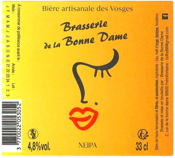 Etiquette BRASSERIE DE LA BONNE DAME 01