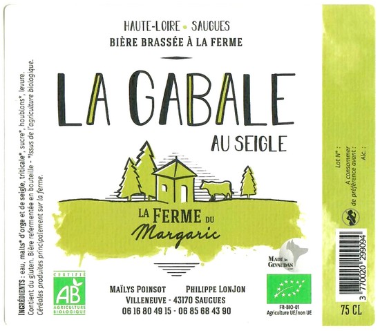 Etiquette BRASSERIE DE LA FERME DU MARGARIC 06