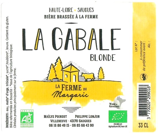 Etiquette BRASSERIE DE LA FERME DU MARGARIC 09