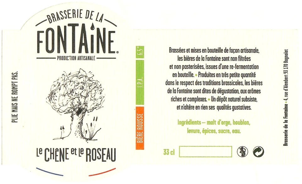 Etiquette BRASSERIE DE LA FONTAINE 02