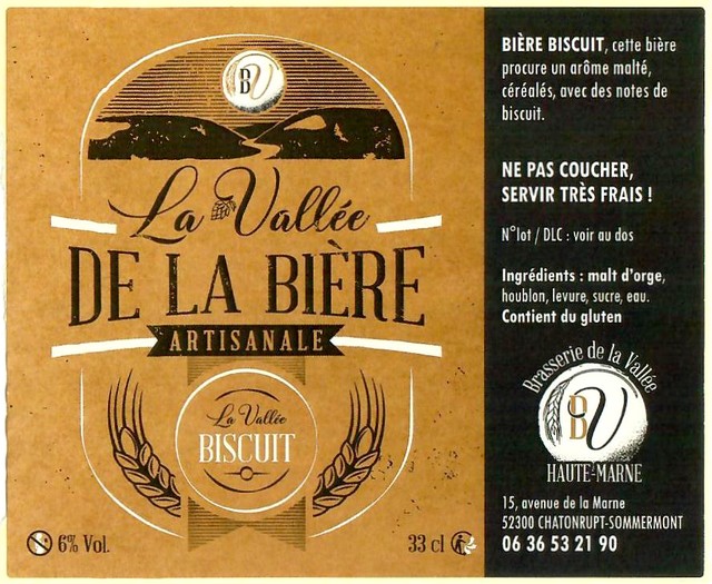 Etiquette BRASSERIE DE LA VALLEE 52 12