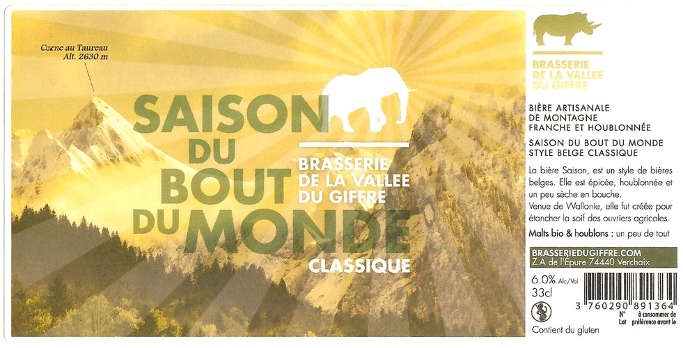 Etiquette BRASSERIE DE LA VALLEE DU GIFFRE 123