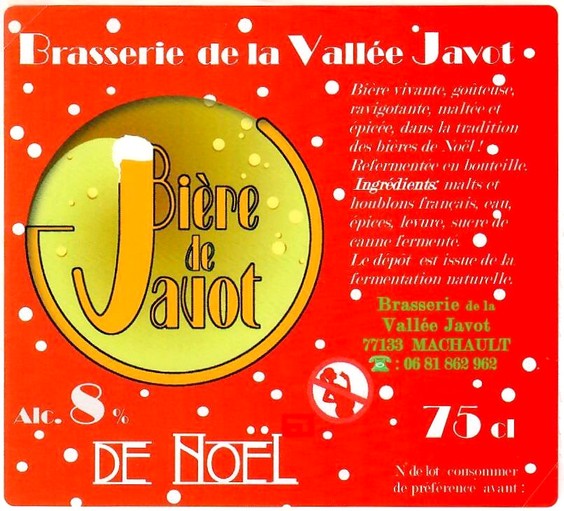 Etiquette BRASSERIE DE LA VALLEE JAVOT 15