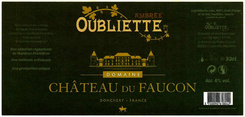 etiquette BRASSERIE DE MALT ET D'O 09