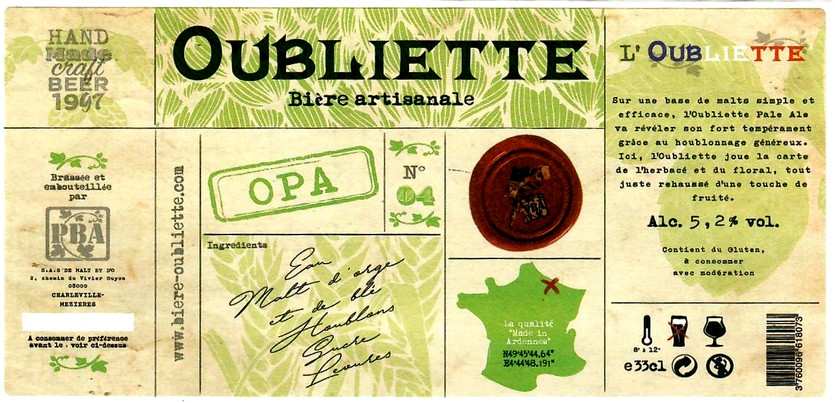 etiquette BRASSERIE DE MALT ET D'O 11