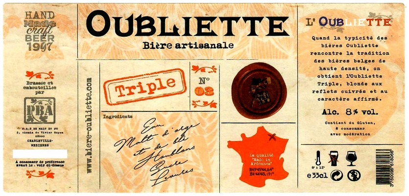 etiquette BRASSERIE DE MALT ET D'O 15