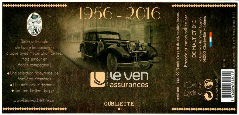 Etiquette BRASSERIE DE MALT ET D'O 24