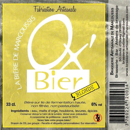 Etiquette BRASSERIE DE MARCOUSSIS 03