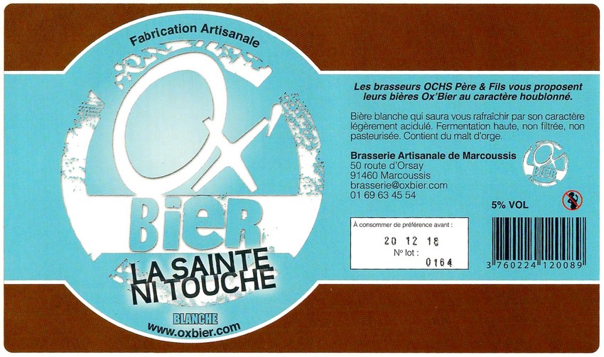 Etiquette BRASSERIE DE MARCOUSSIS 12