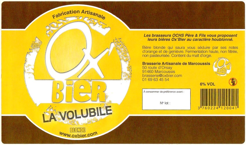 Etiquette BRASSERIE DE MARCOUSSIS 13